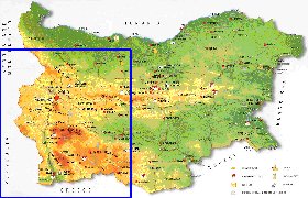 mapa de Bulgaria em ingles