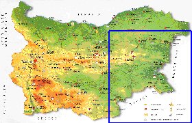 mapa de Bulgaria em ingles