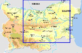 Fisica mapa de Bulgaria em ingles