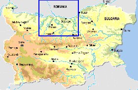 Fisica mapa de Bulgaria em ingles