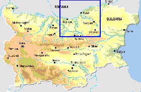 Fisica mapa de Bulgaria em ingles