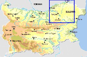 Fisica mapa de Bulgaria em ingles