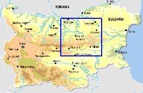 Fisica mapa de Bulgaria em ingles