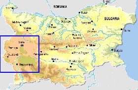 Fisica mapa de Bulgaria em ingles