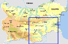 Fisica mapa de Bulgaria em ingles