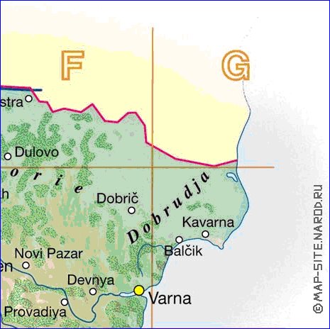 Fisica mapa de Bulgaria em alemao