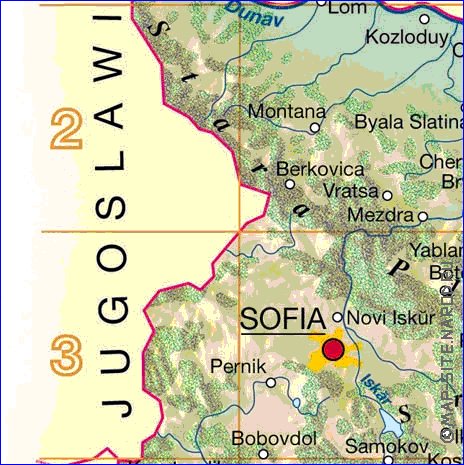 Fisica mapa de Bulgaria em alemao