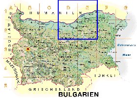 Physique carte de Bulgarie en allemand