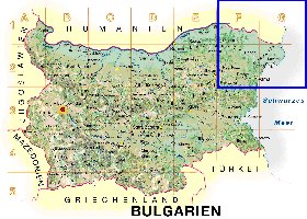 Fisica mapa de Bulgaria em alemao