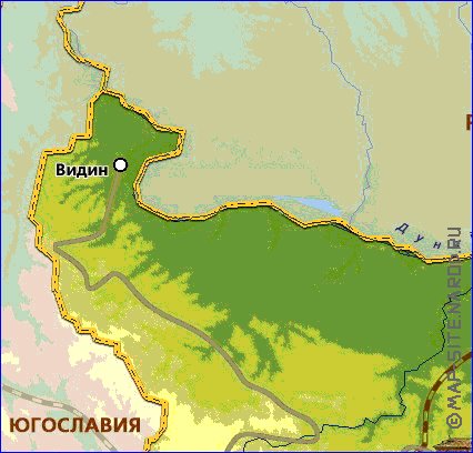 Physique carte de Bulgarie
