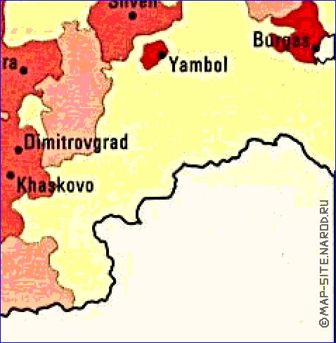 carte de de la densite de population Bulgarie