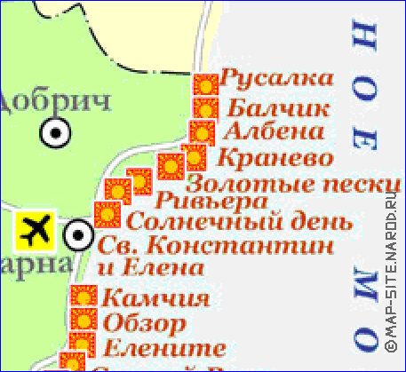 Touristique carte de Bulgarie