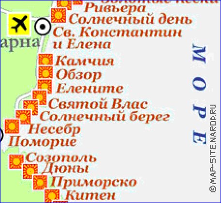 Turismo mapa de Bulgaria