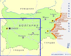 Turismo mapa de Bulgaria
