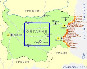Touristique carte de Bulgarie