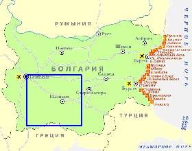Touristique carte de Bulgarie