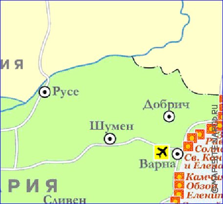 Turismo mapa de Bulgaria