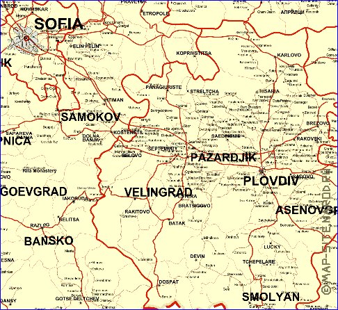 carte de Bulgarie