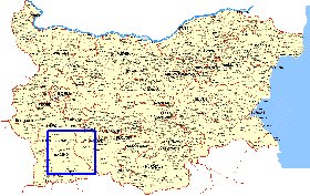 mapa de Bulgaria