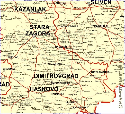 carte de Bulgarie