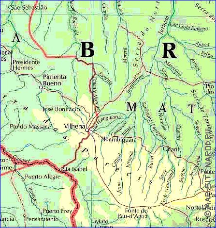 Administrativa mapa de Bolivia em ingles