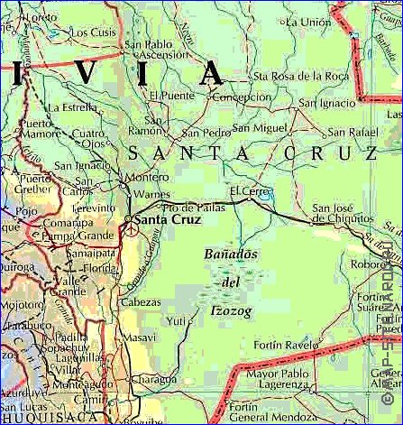Administratives carte de Bolivie en anglais