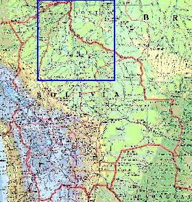 Administrativa mapa de Bolivia em ingles