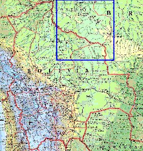 Administratives carte de Bolivie en anglais