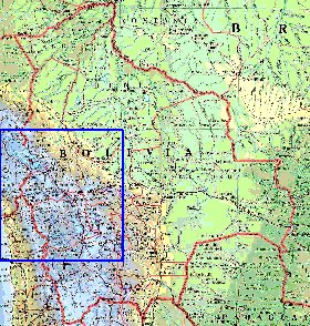 Administratives carte de Bolivie en anglais