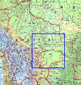 Administratives carte de Bolivie en anglais