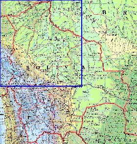 Administratives carte de Bolivie en anglais