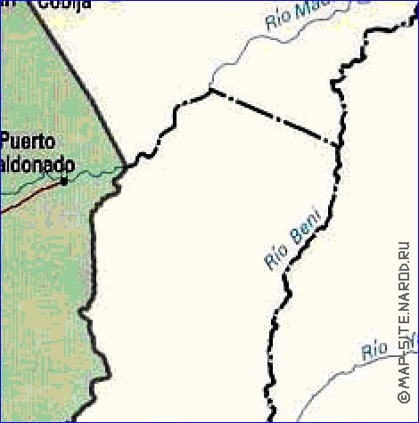 Administrativa mapa de Bolivia