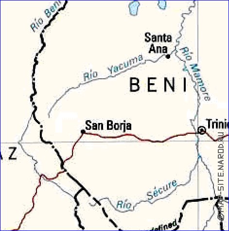 Administrativa mapa de Bolivia