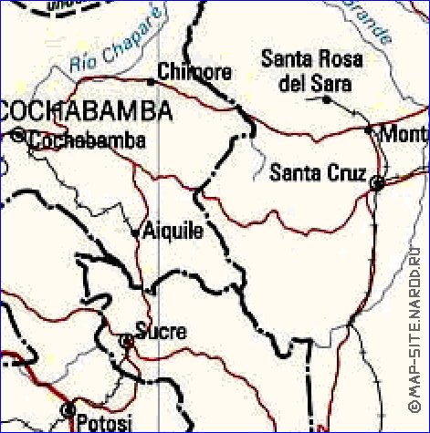 Administrativa mapa de Bolivia