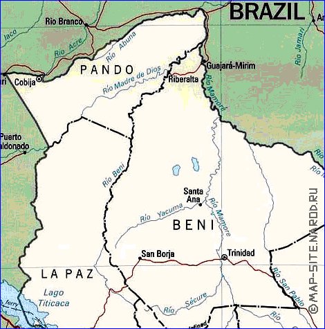 Administrativa mapa de Bolivia