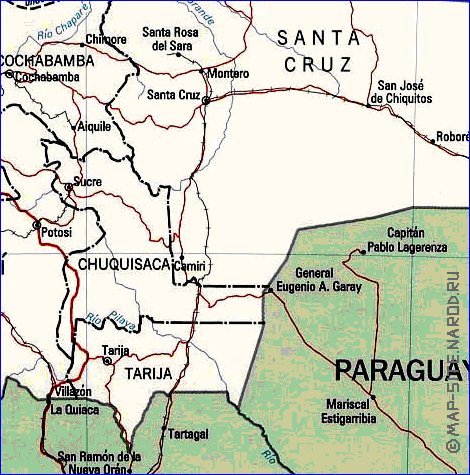 Administrativa mapa de Bolivia