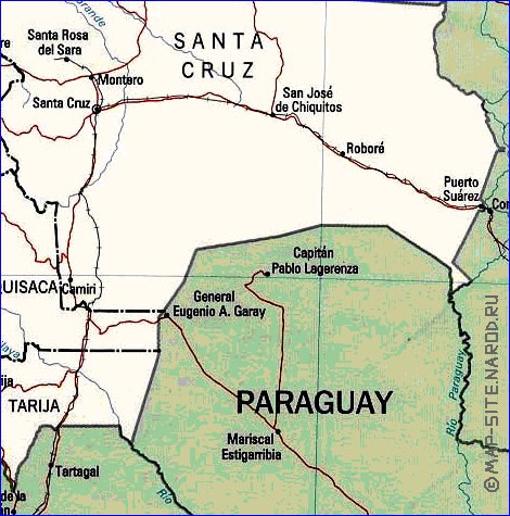 Administrativa mapa de Bolivia