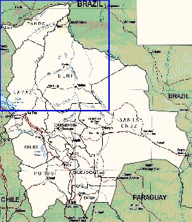 Administrativa mapa de Bolivia