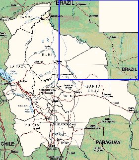 Administrativa mapa de Bolivia