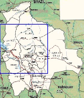 Administrativa mapa de Bolivia