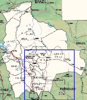 Administrativa mapa de Bolivia