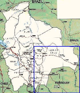 Administrativa mapa de Bolivia