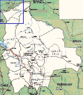 Administrativa mapa de Bolivia