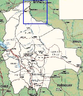 Administrativa mapa de Bolivia