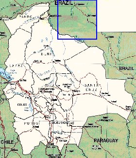 Administrativa mapa de Bolivia