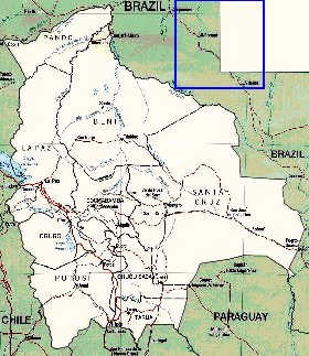 Administrativa mapa de Bolivia