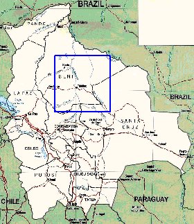Administrativa mapa de Bolivia