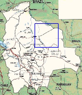 Administrativa mapa de Bolivia