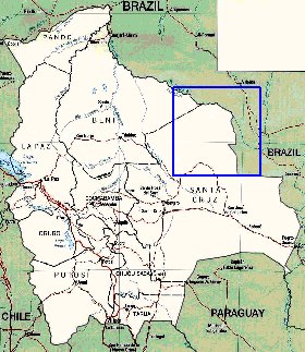 Administrativa mapa de Bolivia