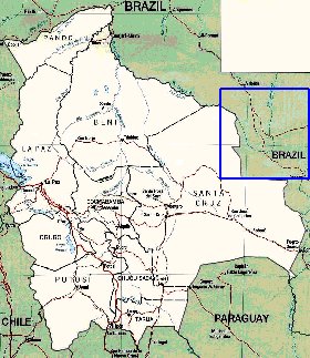 Administrativa mapa de Bolivia